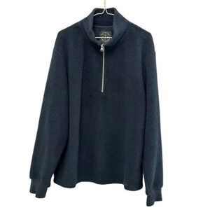 Tchibo Nordic Collection Fleece Long Sleeve Pullover Sweater 1/4 Zip Blue Men M